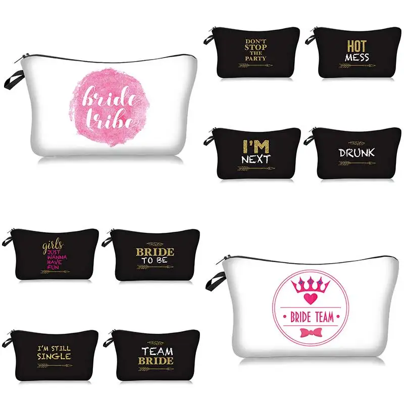 

Fashionable Portable Makeup Gift Bag Bridesmaid Team Wedding Practical Decorative Cosmetic Bag Popular Bride Make Up Suuplies