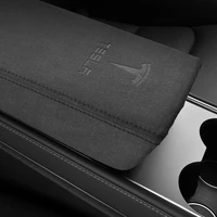 car armrest box protective suede cover for tesla model 3 modely model3 2021 central control armrest interior car accessories