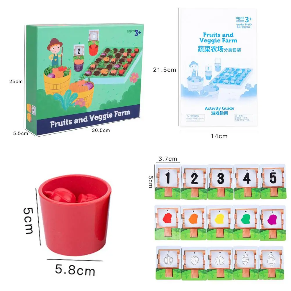 

Fruit and Vegetable Harvest Game Wooden Color Shape Matching Toys Educational Wooden Toys Montessori Gifts for Kids