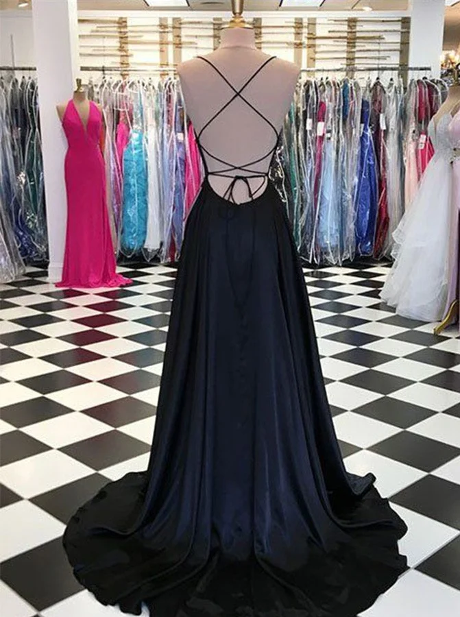 Простое Элегантное Длинное платье для выпускного вечера а силуэт на тонких