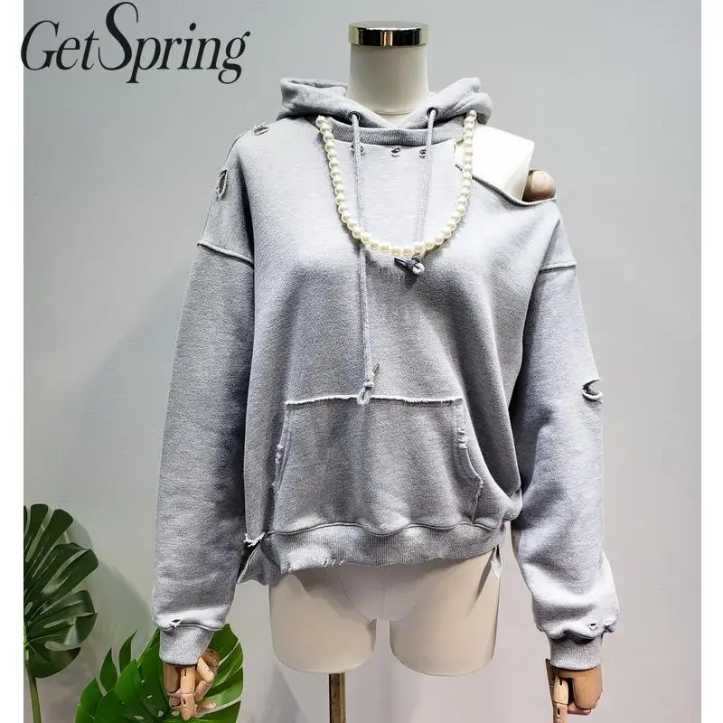 Getвесенняя Женская толстовка с капюшоном и длинным рукавом женские толстовки