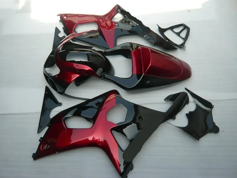 Новинка Обтекатели Кузов для GSXR1000 2001 2002 GSXR 2003 K2 00 01 02 ABS красный черный обтекатель