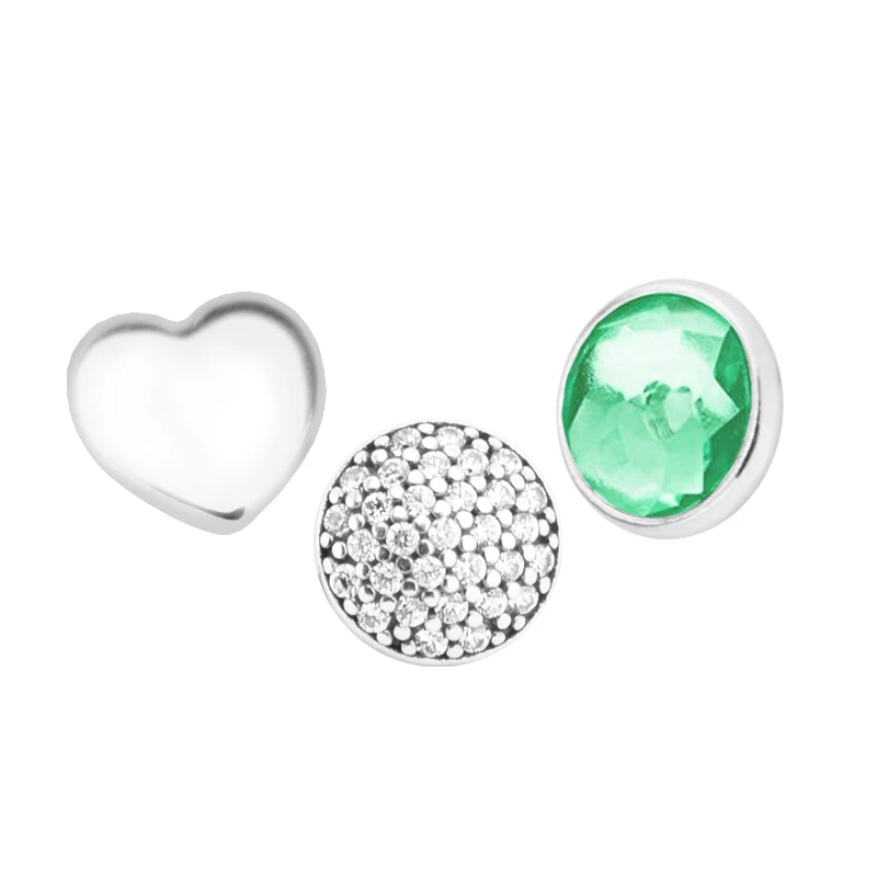 

New May Petites in 3pcs Parts for Floating Locket Pendant and Necklaces 100% 925 Sterling Silver Fine Jewelry Free Shipping