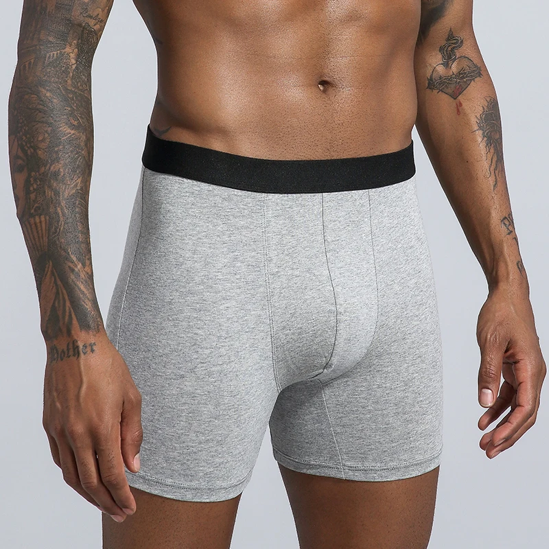 

Cotton Men's Panties Underwear Boxer Shorts Long Leg Comfort Men Underpants Male European Size Plus