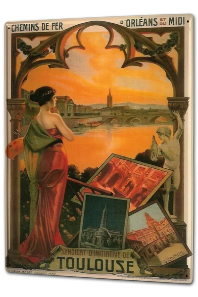 

Tin Sign Travel Kitchen Toulouse France Coffee Bar Decoration Home Decor