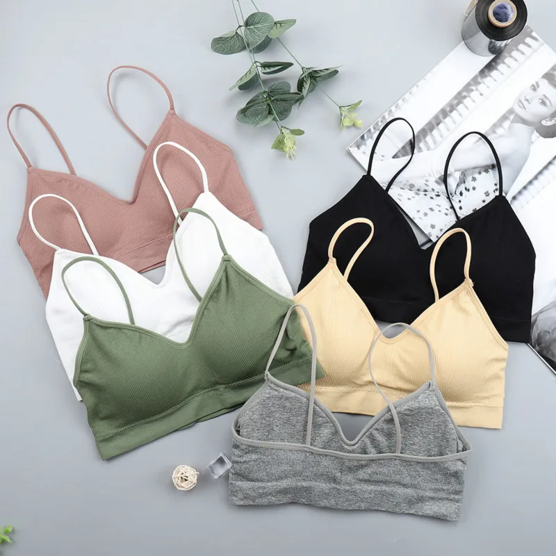 

CHRLEISURE Elastic Gathering Bralette Push Up Bra Summer Anti-light Korean Style Wild Bra Tube Top Sexy No Rims Bra