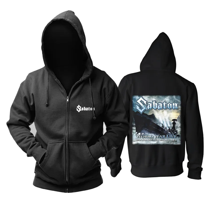

8 designs Swedish Sabaton Rock Zipper Sweatshirt Brand men women hoodie power Metal Crown Outerwear jacket fleece sudadera