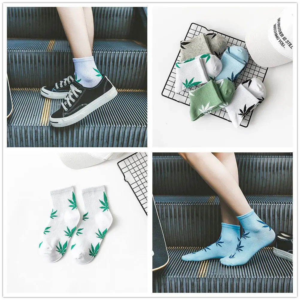 

Носки Nnw для женщин и мужчин, милые носки до середины икры с Кленовым листом, хлопковые модные носки
