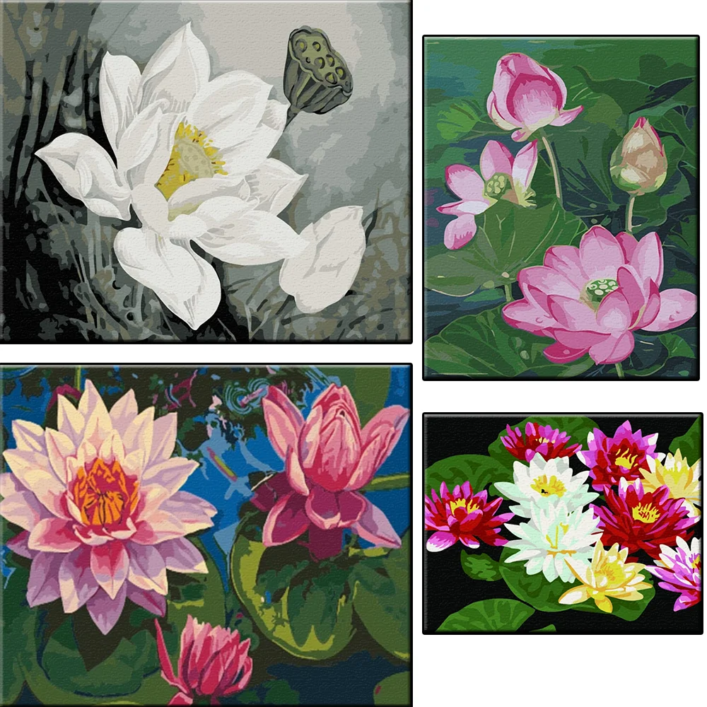 Набор для рисования по номерам на холсте Лотос | Дом и сад