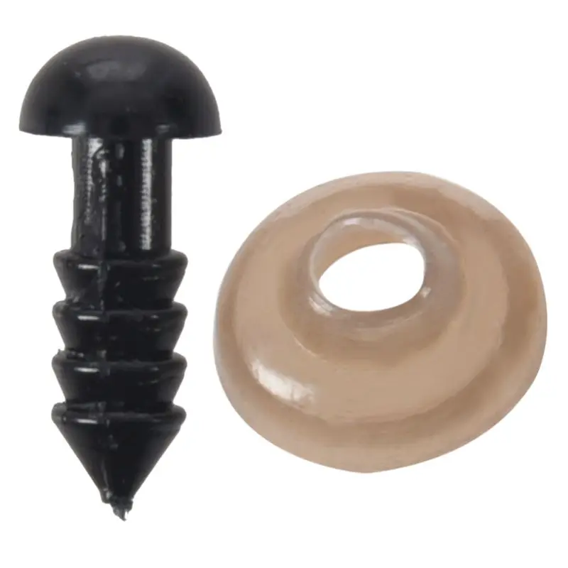 100 шт 6 мм черные пластиковые безопасные омыватели для глаз плюшевых игрушек