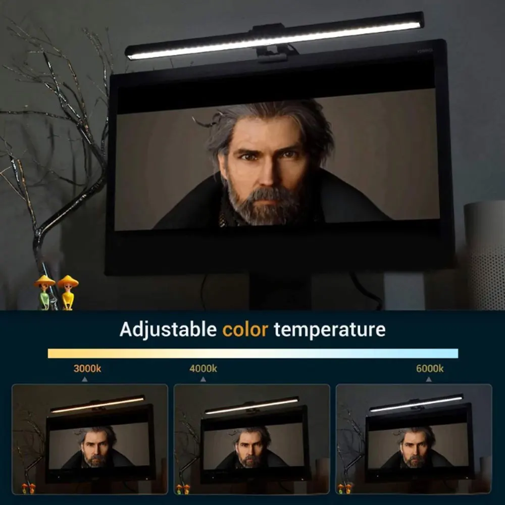 СВЕТОДИОДНЫЙ экран монитора компьютера подвесной светильник три цвета лампа для