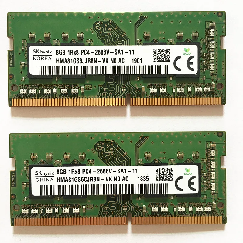 

Sk hynix DDR4 RAMS 8GB 1Rx8 PC4-2666V-SA1/SA2-11 DDR4 8GB 2666MHz Память для ноутбука 1 шт.