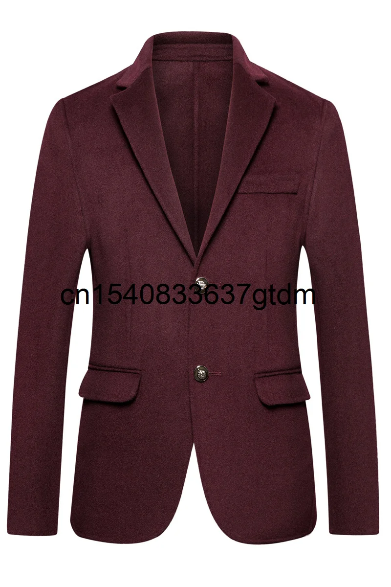 

Extra large suit collar woollen coat men's short business fat plus size double faced tweed coat winter