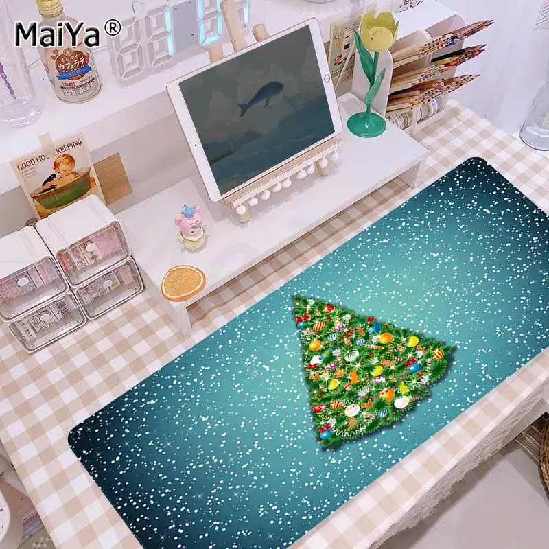 

Maiya Funny Merry christmas tree Natural Rubber Gaming mousepad Desk Mat Rubber PC Computer Gaming mousepad
