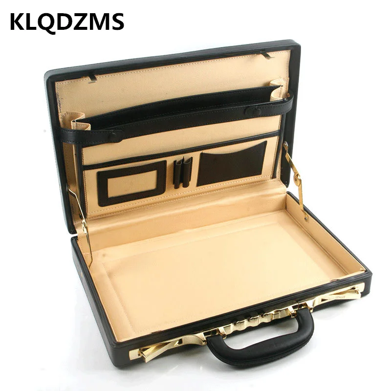 KLQDZMS Men's Password Box PU Handbag Briefcases Password Bags Office Business Laptop-Bag Multifunctional Password Box