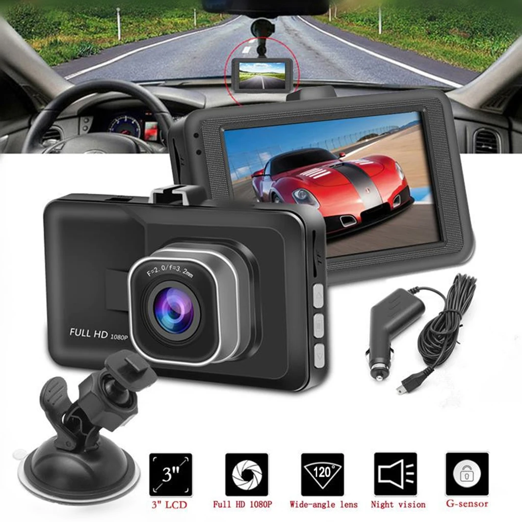 

Portable 3.0'' HD 1080P Car Rear View Camera Monitor Dash Cam Recorder Night Vision Dropshipping