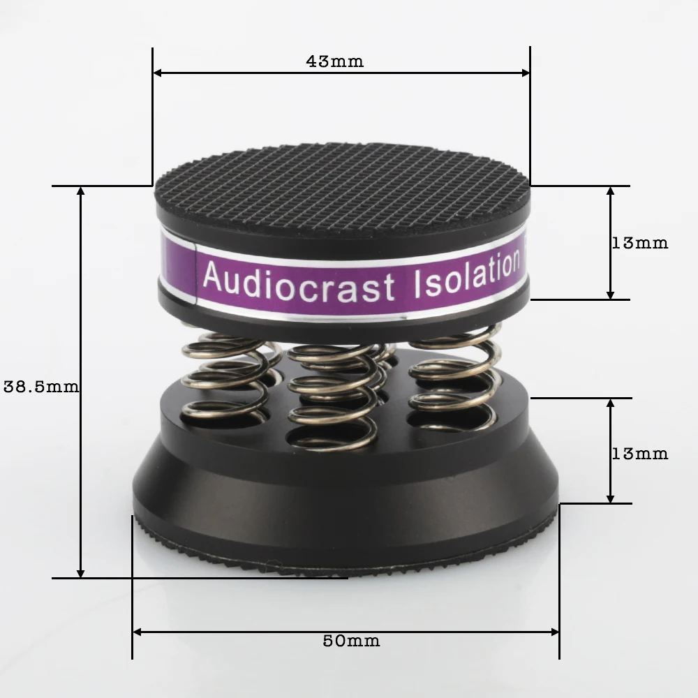 

High Quality Audiocrast 4PCS Black Aluminum Spring Speakers Spikes Isolation Stand for HiFi Amplifier/Speaker/Turntable/Player