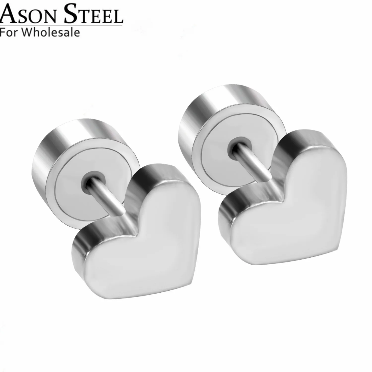 ASONSTEEL 316L Stainless Steel Heart Small Stud Earrings Set Jewelry for Women Men Gold Silver Color Children Earring | Украшения и