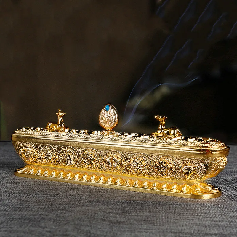 Медная тибетская курильница для благовоний античная Ручная работа держатель