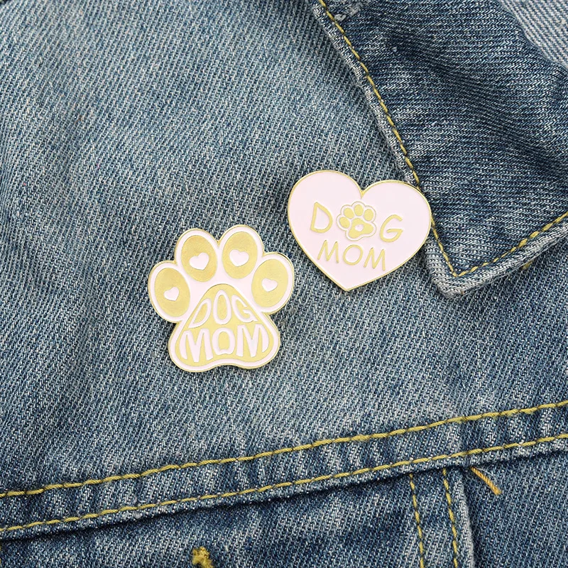 

XCMRYSP Pink Dog Paws Heart Badge Brooch Dog Mom Metal Enamel Lapel Pin Backpack Clothes Fashion Jewelry Gift for Kids