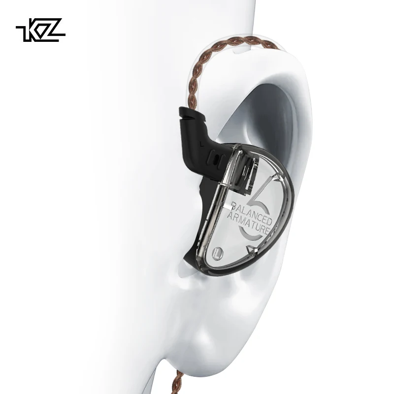 KZ AS06 наушники 3BA сбалансированный арматурный драйвер HIFI бас в ухо Спортивная