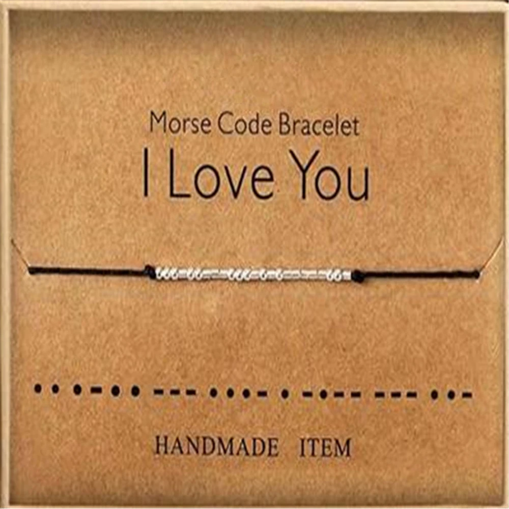 Креативные браслеты с кодом Морзе для женщин и мужчин серебряные медные бусинами