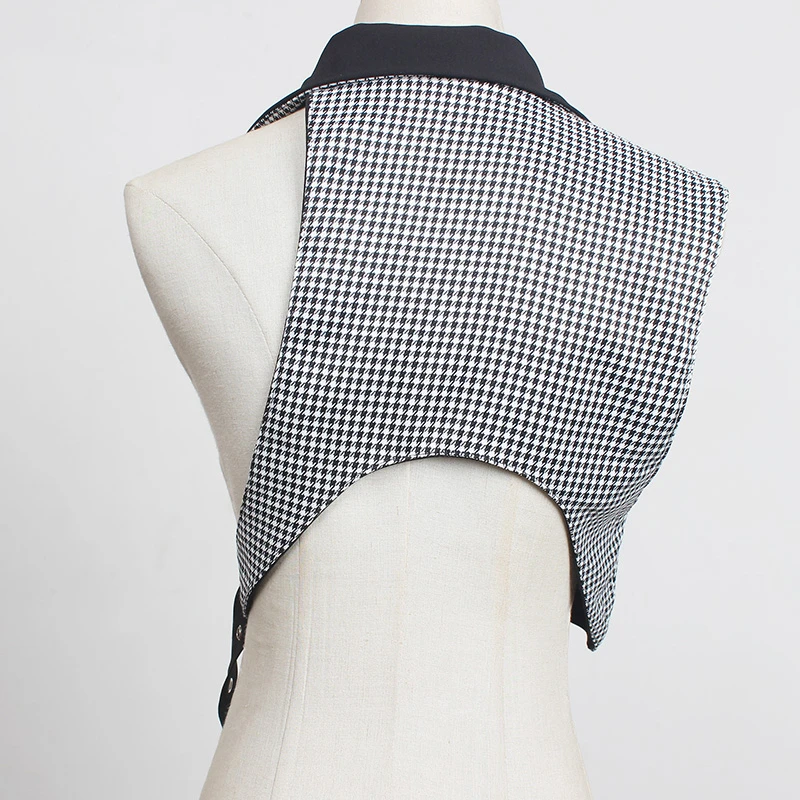 

SeeBeautiful Short Vest Tops Lapel Sleeveless Hollow Out One Button Belt Stitching New Fashion Summer 2021 Women T985
