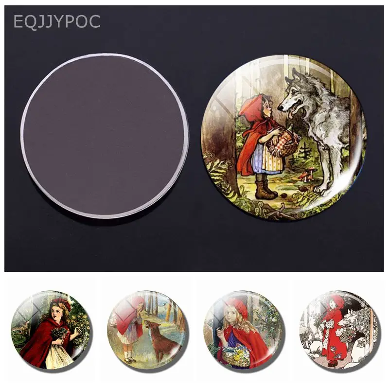 30 мм мультяшный магнит на холодильник искусство красный капюшон для верховой