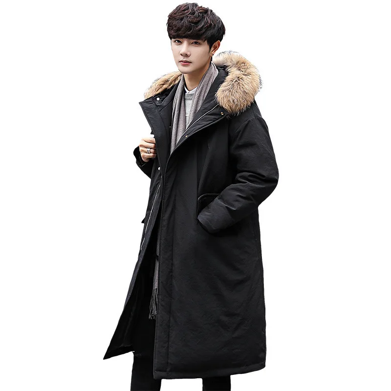 

2020 Winter new white duck down mid long men's down jacket thickened and warm