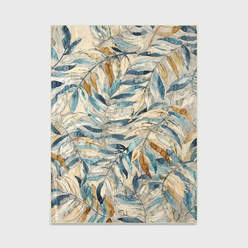 

Fashion plant small fresh watercolor abstract leaf bedroom door living room sofa study room rug bathroom floor mat carpet tapis