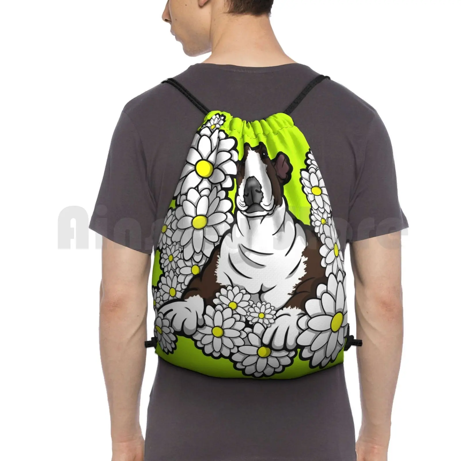 Английский бультерьер галька рюкзак сумка с Кулиской спортивная