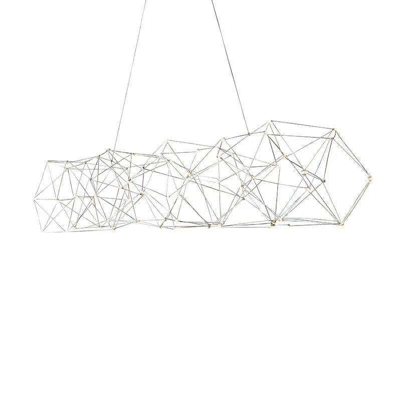 

New Starry light luxury restaurant chandelier designer post-modern cafe bar counter front clothing store light cube lamps