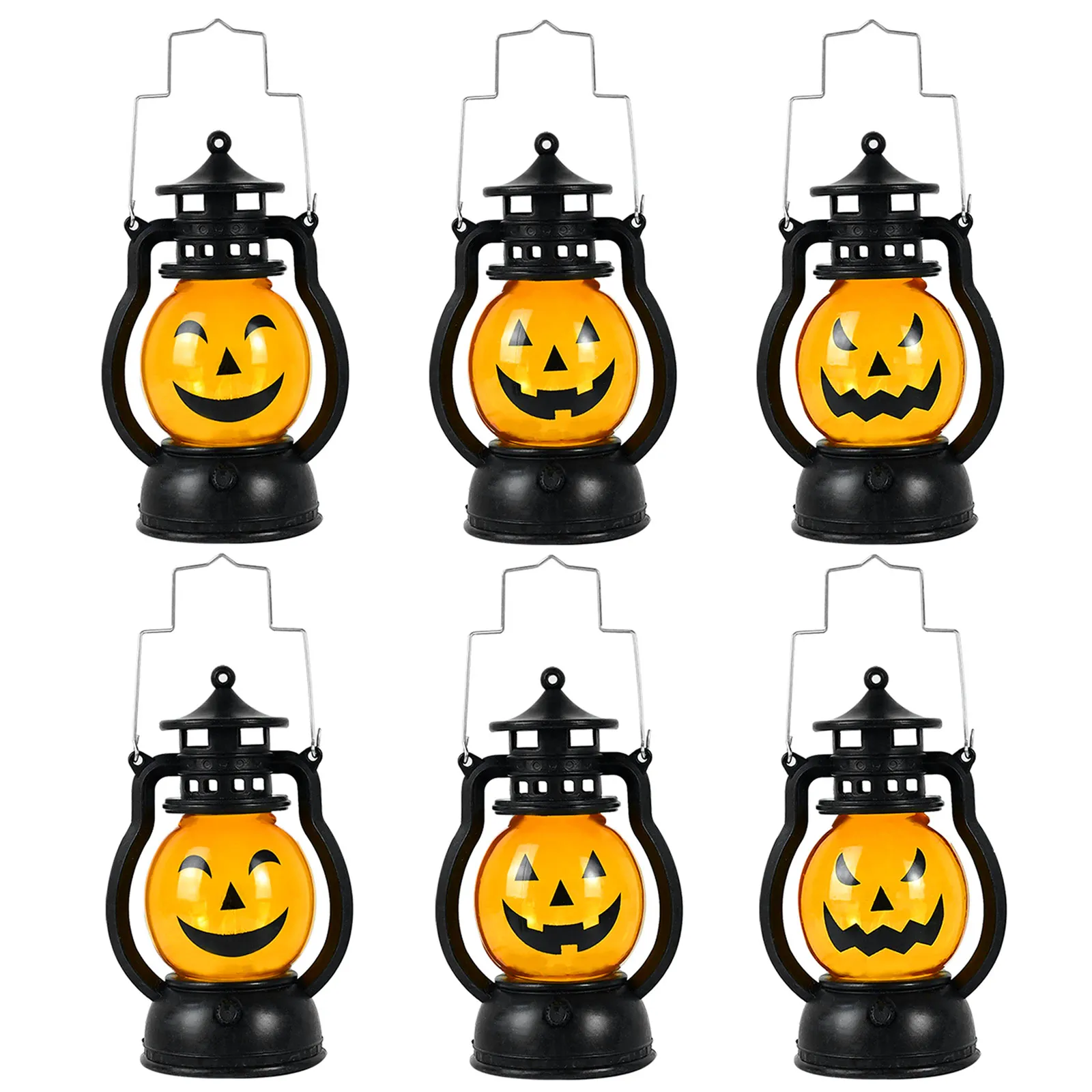 Halloween Pumpkin LED Lights Portable Pony Lantern Oil Lamp for Home Bar Outdoor Hanging Decor Horror Props Gifts | Игрушки и хобби