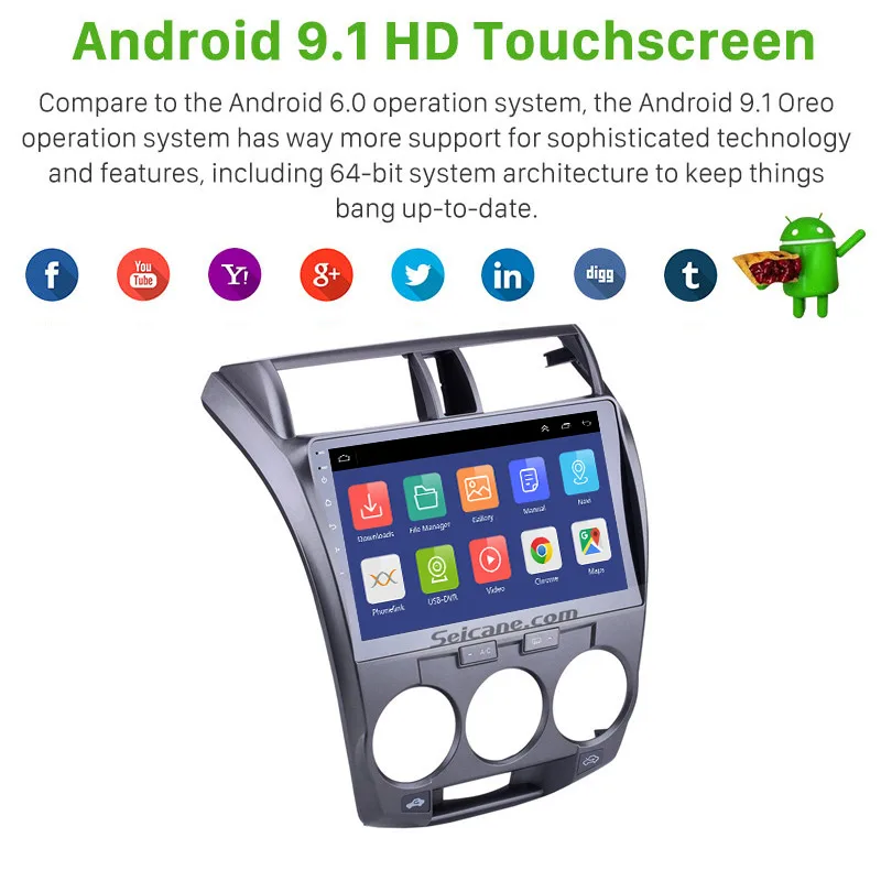 Seicane Android 10 для 2011-2013 2014 2015 2016 Honda CITY 2DIN 1 &quotавтомобильный радиоприемник