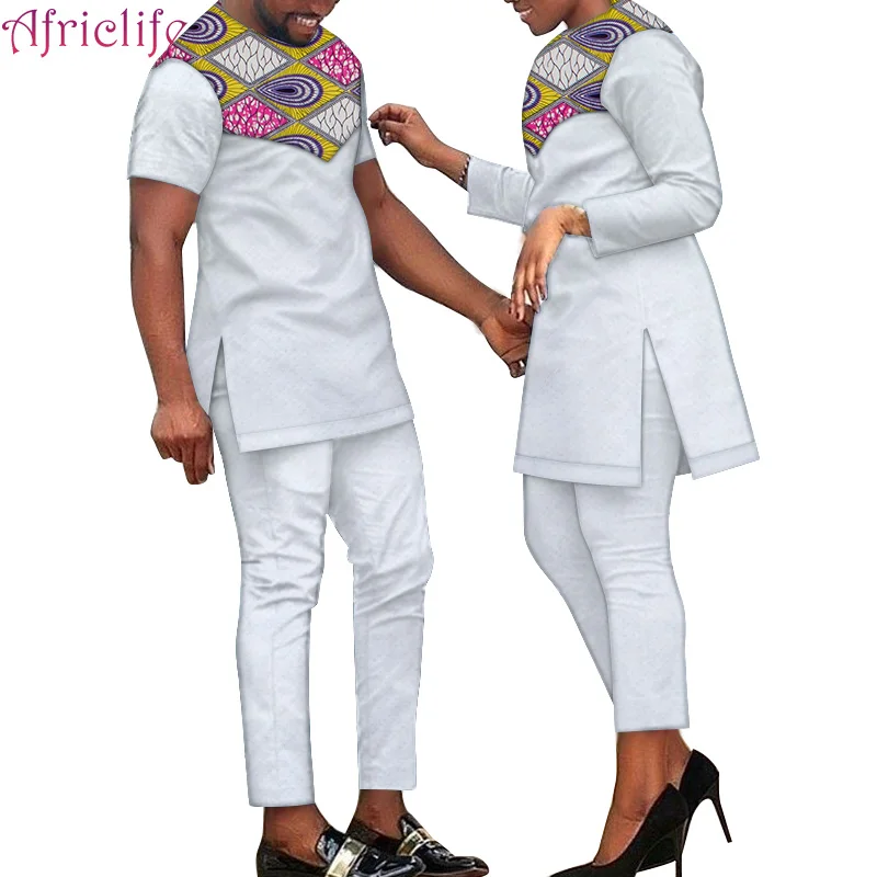 Одежда для африканской пары новейший дизайн комплекты из брюк влюбленных 100%