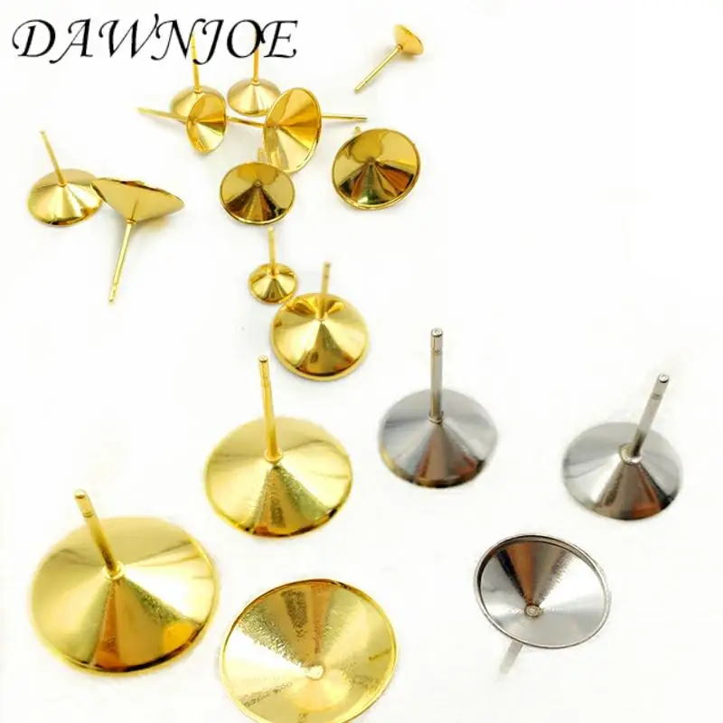 20 шт. серьги гвоздики из нержавеющей стали золотистого цвета со спутниковой