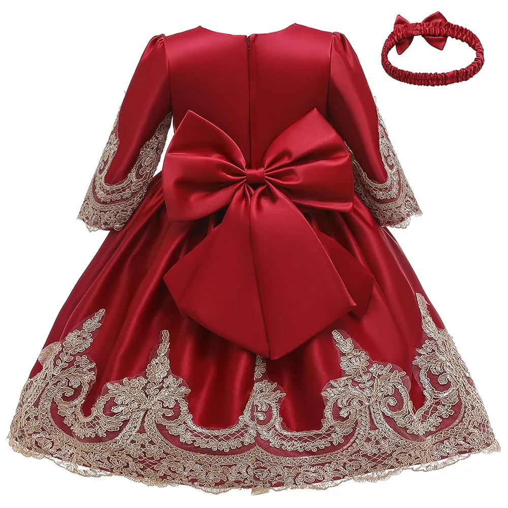 Children Big Bow Elegant Princess Costume Kids Dresses For Girls Wedding Evening Party Ball Gown Bridesmaid Clothes 2-10 Age | Детская