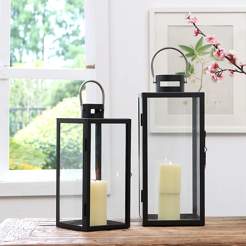 Большой скандинавский Железный стеклянный подсвечник Серебряное украшение