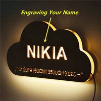 personalized name date wooden cloud led night light for kids wall lamp lightlight direct usb charge lamp bedroom decoration gift