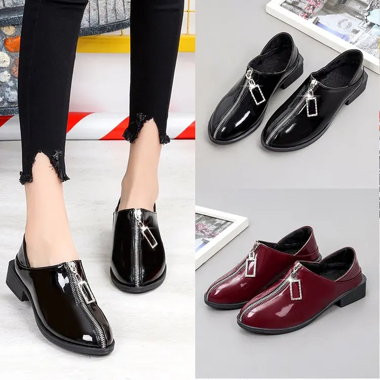 Осенне зимний стиль Женская мода девушки женщины Повседневное лакированные