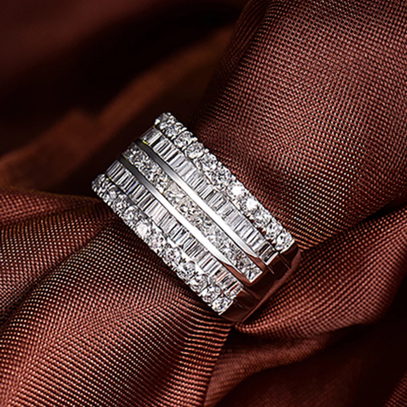 Женское кольцо из белого золота 18 карат с бриллиантами|ring for|rings for couplesring band |