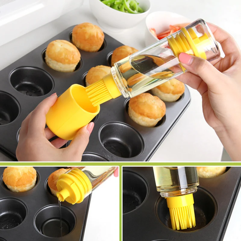 

Silicone Kitchen Tool Oil Brush Bottle Cooking Baking Barbecue Oil Bottle NIN668