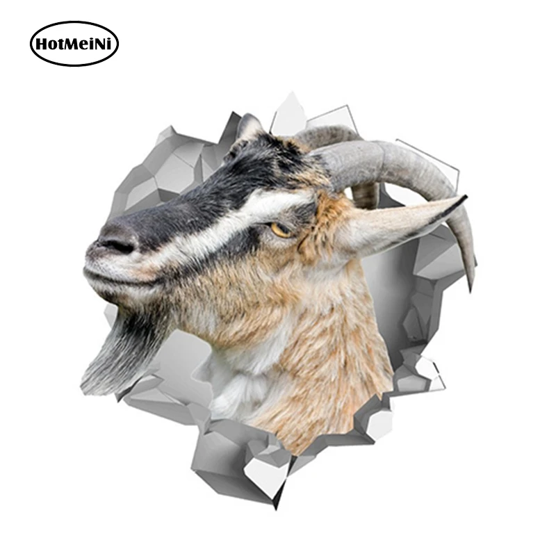 HotMeiNi 13 см x 12 4 3D виниловая наклейка с козой рваная металлическая на ферму