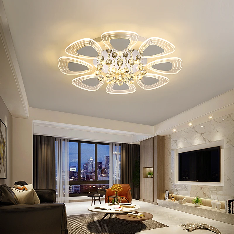 Modern LED Crystal ceiling Lights dimmable living room dining bedroom study balcony home decoration lamp | Освещение