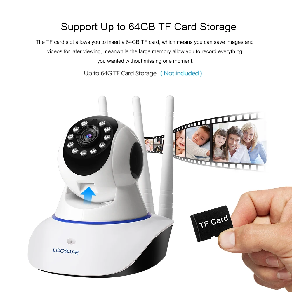 LOOSAFE 1080P 2MP Домашняя безопасность IP пришел детский монитор в помещении сеть