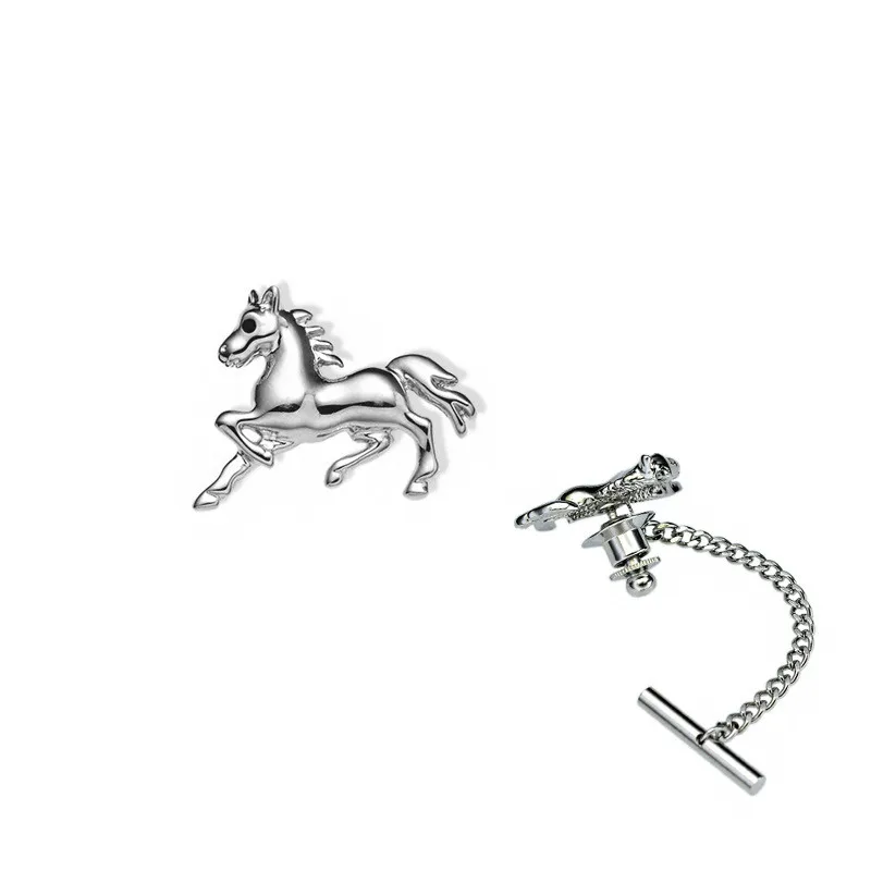 Классический Новый лошадиная нагрудные Pin типа папа и броши добавлен галстук