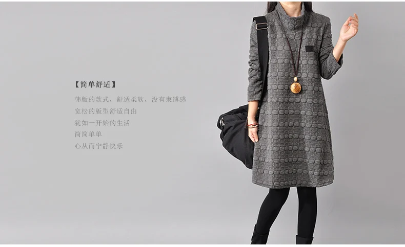 Водолазка с капюшоном платье для женщин плюс размер хлопковое стеганое зимнее