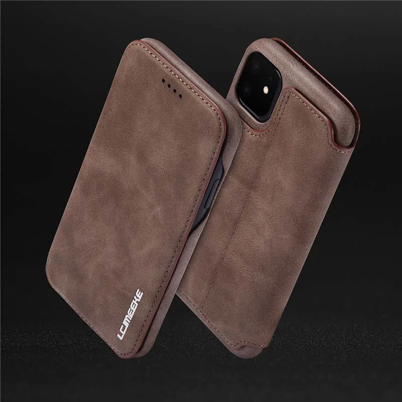 Роскошный флип кожаный чехол для iphone 11 11pro 11proMax чехол для телефона с отделением для карт, на магните стоячий кейс-держатель Fundas KS0339