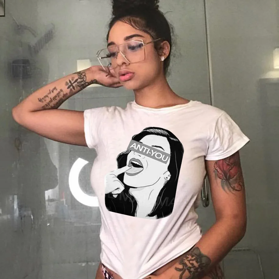 

Женская одежда в европейском и американском стиле, простая футболка с коротким рукавом и круглым вырезом, топы, винтажная уличная одежда в с...