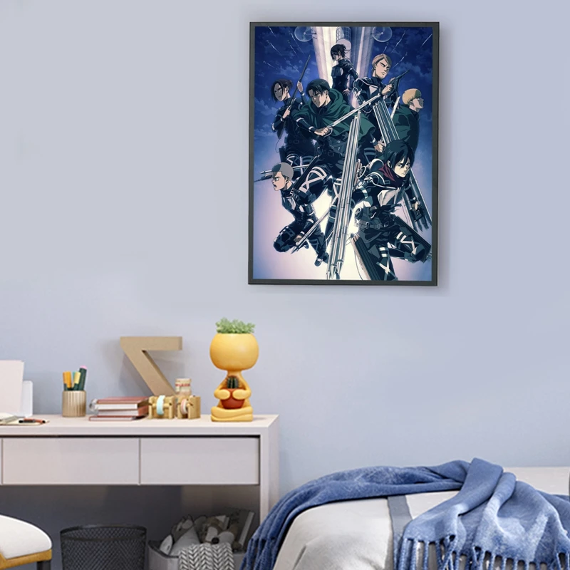 Плакаты из крафт-бумаги атака на Титанов японское аниме четкое изображение